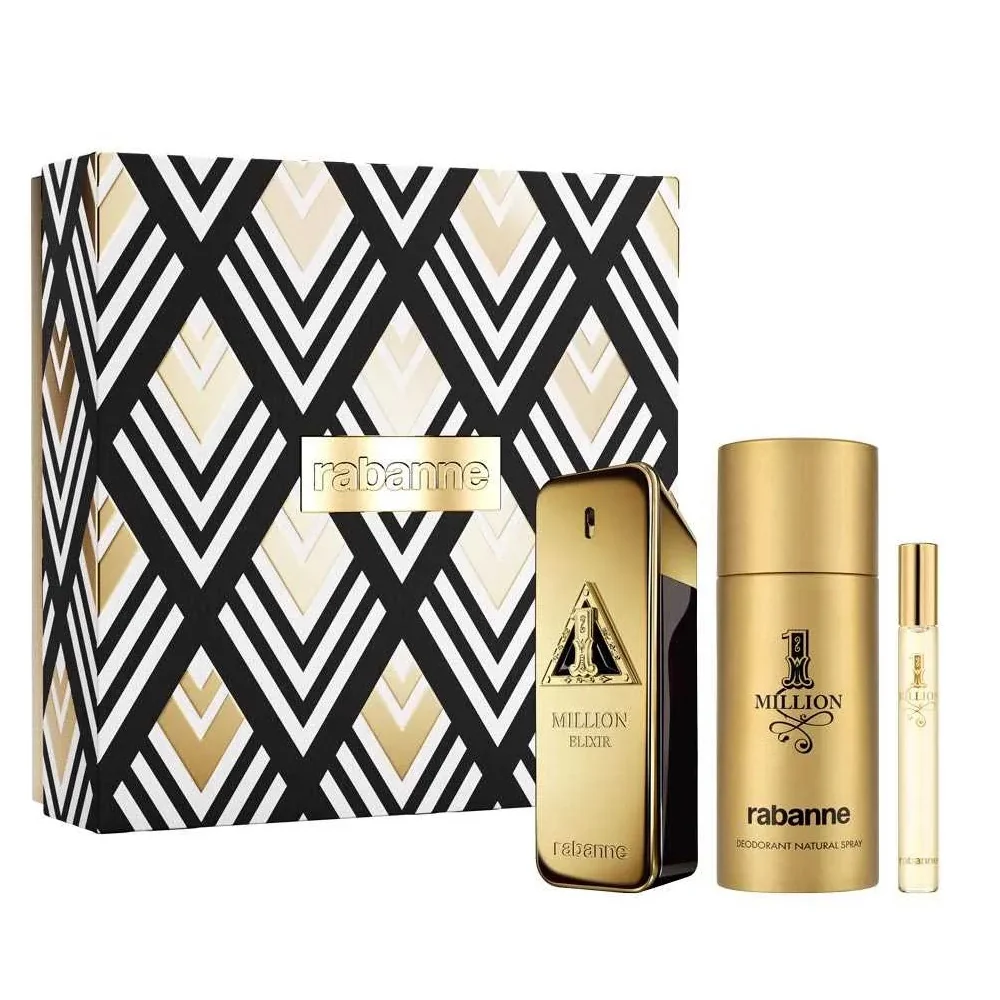 1 Million Elixir zestaw perfumy spray 100ml + dezodorant spray 150ml + perfumy spray 10ml