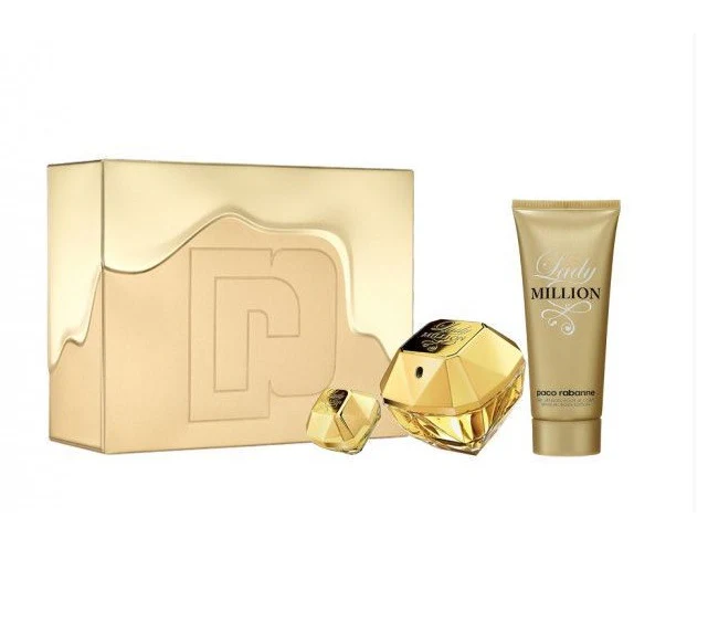 Lady Million zestaw woda perfumowana spray 80ml + balsam do ciała 100ml + miniatura wody perfumowanej spray 5ml