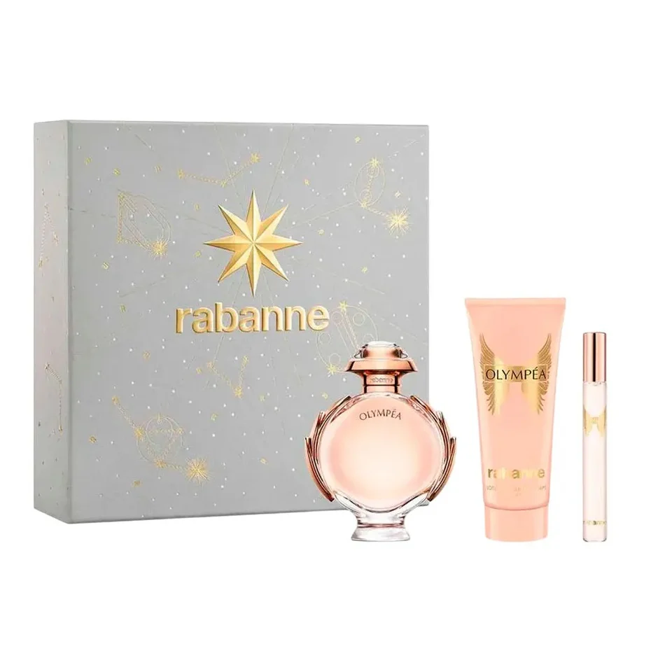 Olympea zestaw woda perfumowana spray 80ml + balsam do ciała 100ml + woda perfumowana 10ml