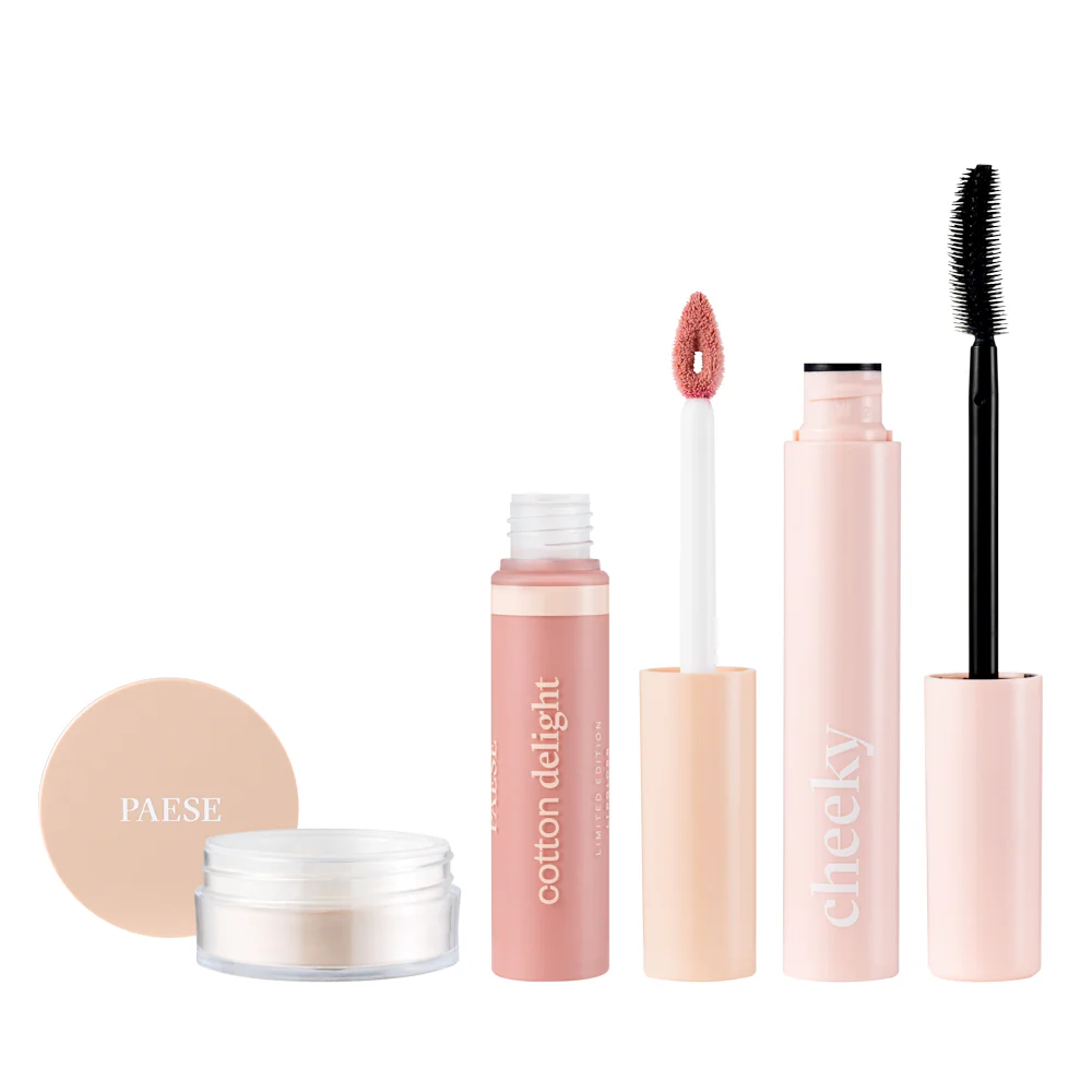 Nature Look zestaw tusz do rzęs 9ml + błyszczyk do ust 7.5ml + sypki puder jęczmienny 10g - Image 4