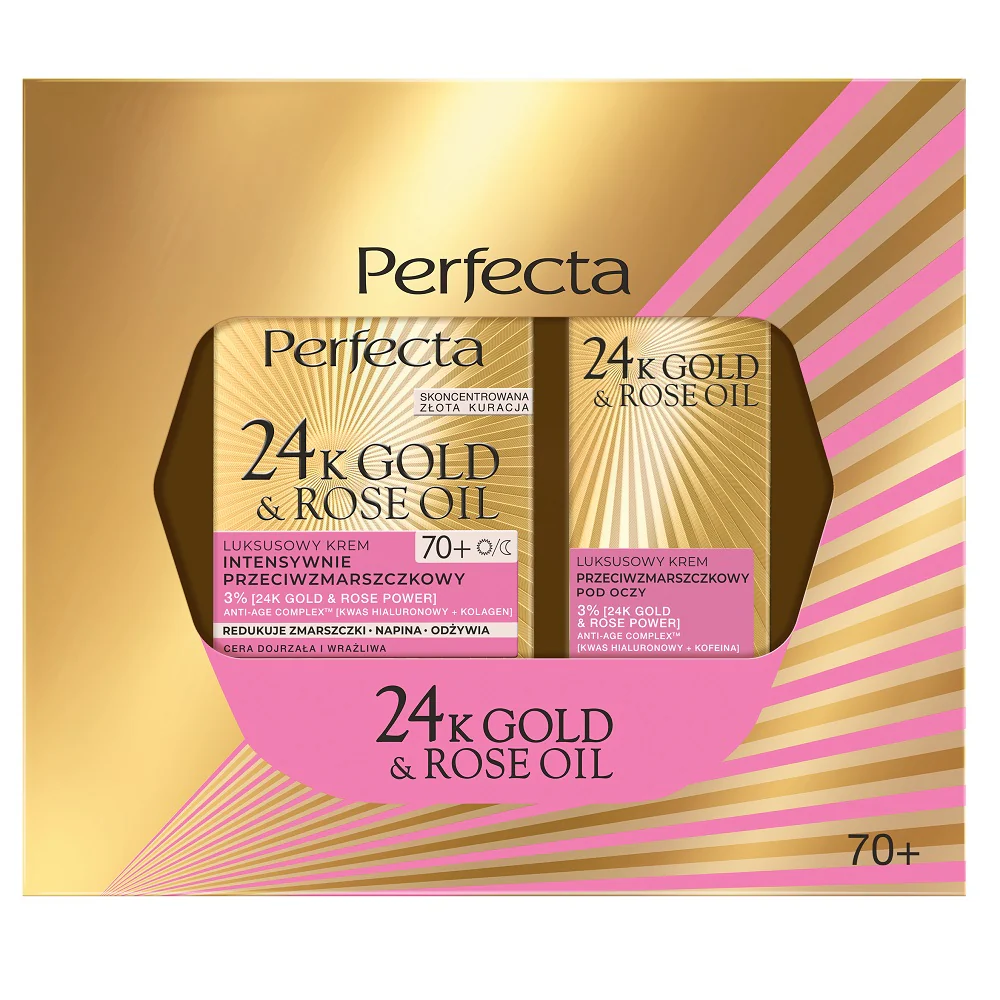 24K Gold & Rose Oil zestaw krem do twarzy 70+ 50ml + krem pod oczy 15ml - Image 3