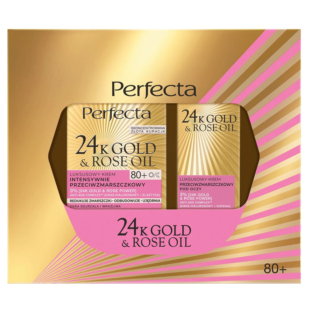 24K Gold & Rose Oil zestaw krem do twarzy 80+ 50ml + krem pod oczy 15ml - Image 2