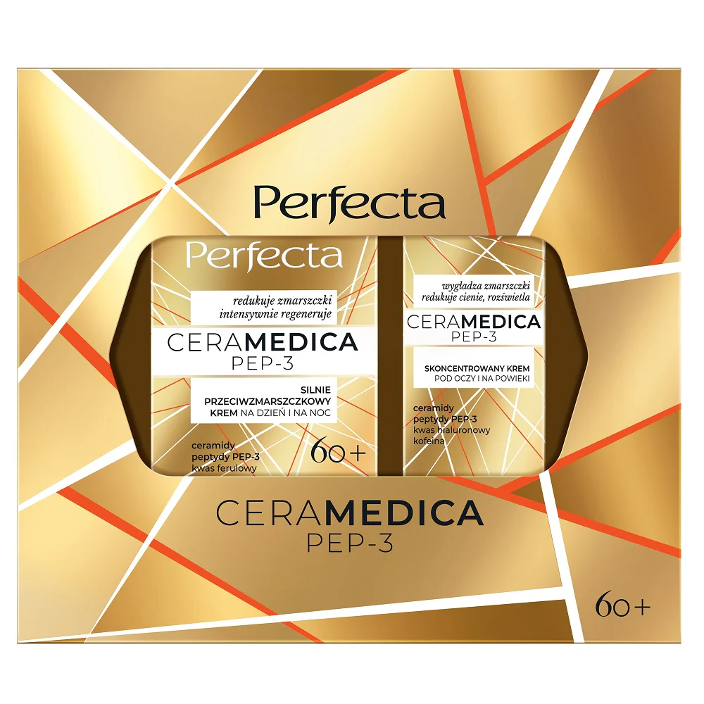 Ceramedica Pep-3 zestaw silnie przeciwzmarszczkowy krem na dzień i na noc 60+ 50ml + skoncentrowany krem pod oczy i na powieki 15ml - Image 2