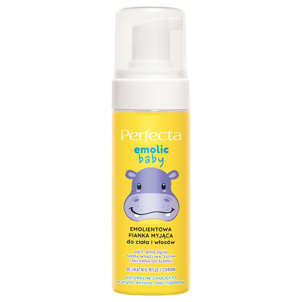 Emolic Baby emolientowa pianka myjąca do ciała i włosów 160ml
