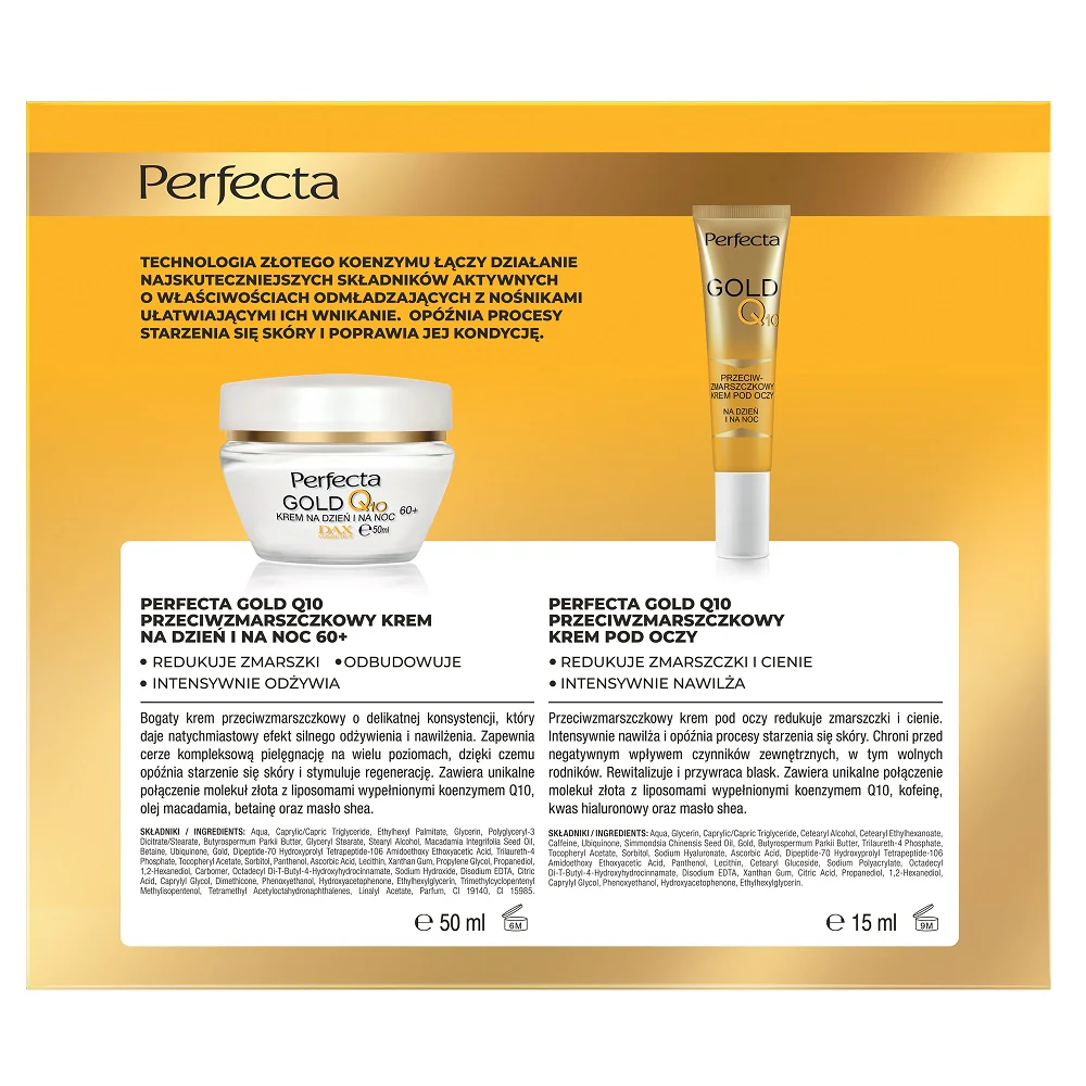 Gold Q10 zestaw krem przeciwzmarszczkowy 60+ 50ml + przeciwzmarszczkowy krem pod oczy 15ml - Image 2