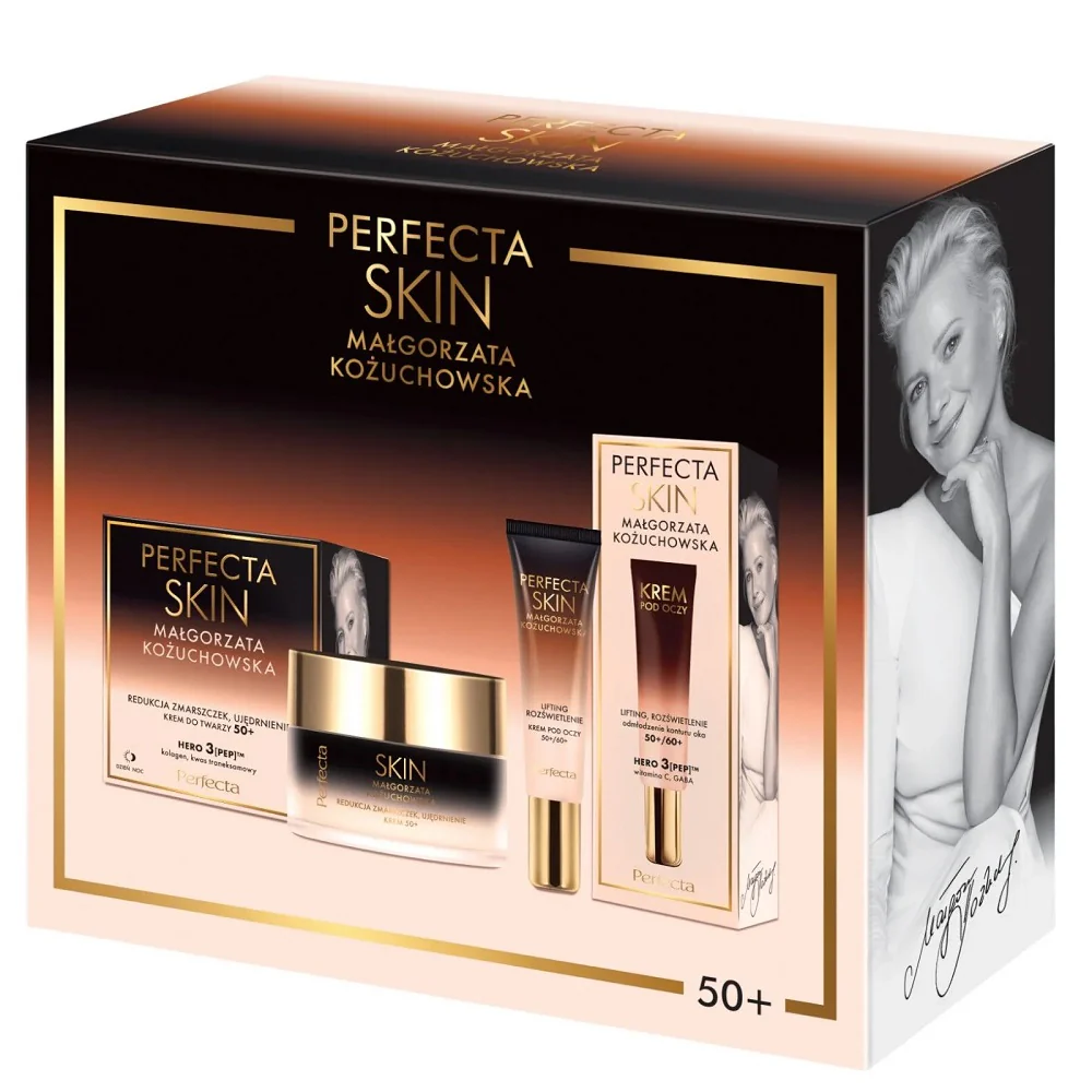 Skin Małgorzata Kożuchowska 50+ zestaw ujędrniający krem na dzień i na noc 50ml + liftingująco-rozświetlający krem pod oczy i na powieki 15ml
