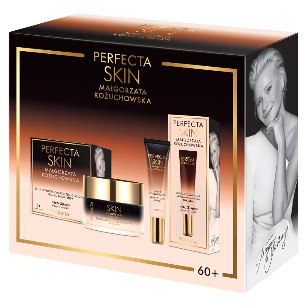 Skin Małgorzata Kożuchowska 60+ zestaw przeciwzmarszczkowy krem na dzień i na noc 50ml + liftingująco-rozświetlający krem pod oczy i na powieki 15ml