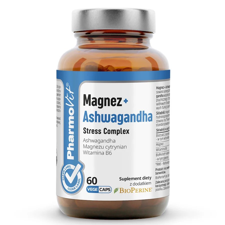 Magnez + Ashwagandha Stress Complex suplement diety 60 kapsułek