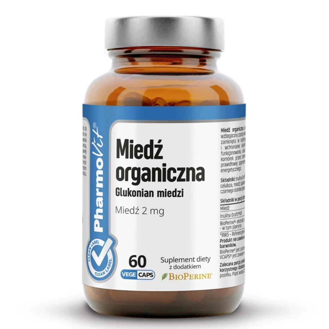 Miedź Organiczna glukonian miedzi suplement diety 60 kapsułek - Image 2