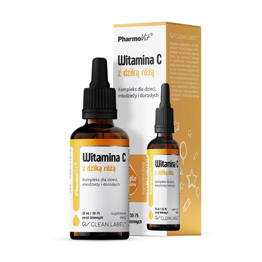 Witamina C z dziką różą suplement diety w kroplach 30ml