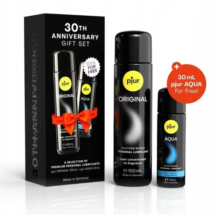 30th Anniversary Gift Set zestaw Original silikonowy lubrykant 100ml + Aqua lubrykant na bazie wody 30ml - Image 2