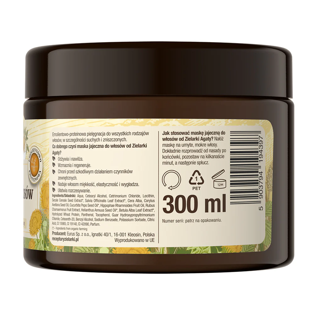 Maska jajeczna do włosów suchych i zniszczonych 300ml - Image 2