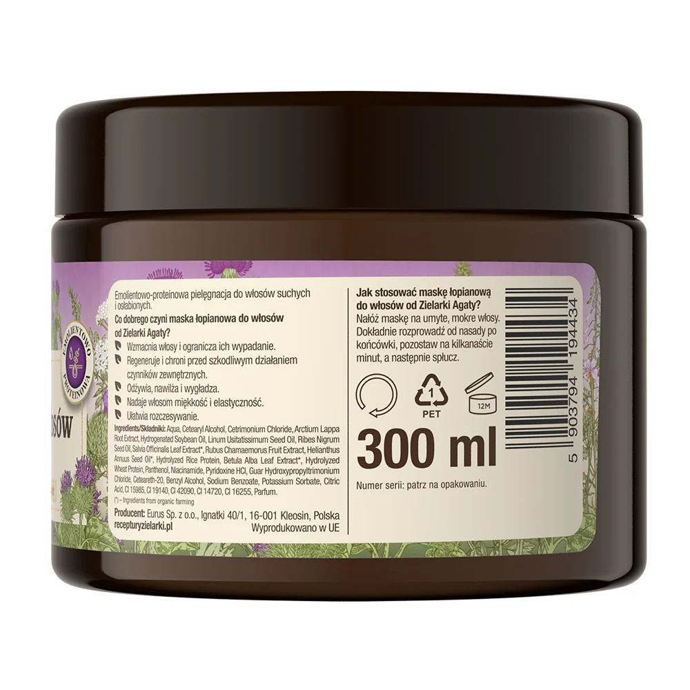 Maska łopianowa do włosów suchych i osłabionych 300ml - Image 3