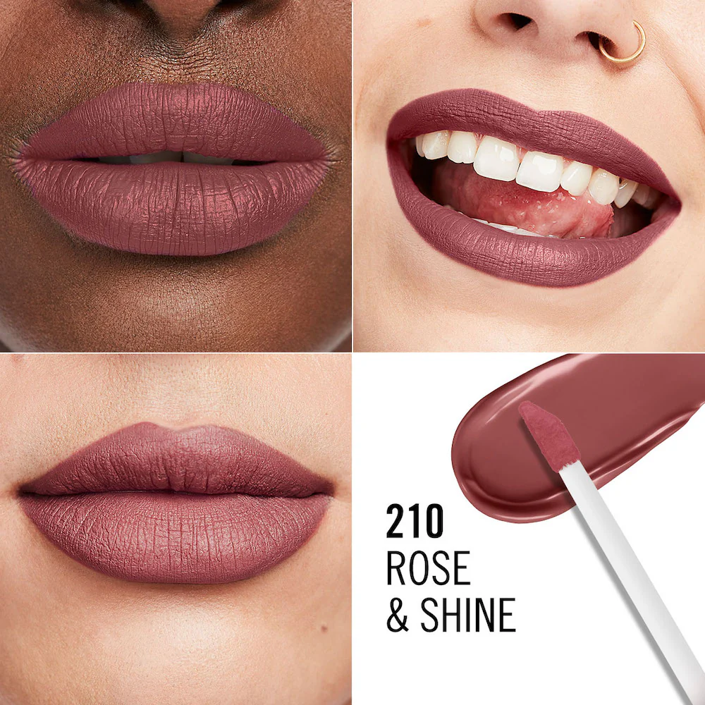 Lasting Mega Matte długotrwała matowa pomadka w płynie do ust 210 Rose & Shine 7.4ml - Image 8