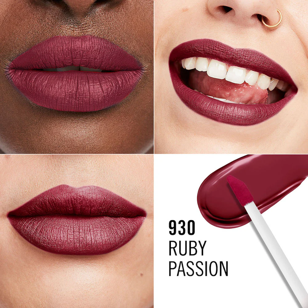 Lasting Mega Matte długotrwała matowa pomadka w płynie do ust 930 Ruby Passion 7.4ml - Image 8