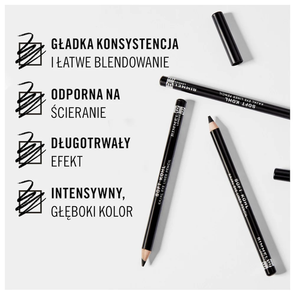 Soft Kohl Kajal Eye Liner Pencil kredka do oczu 061 Jet Black 1.2g - Image 4