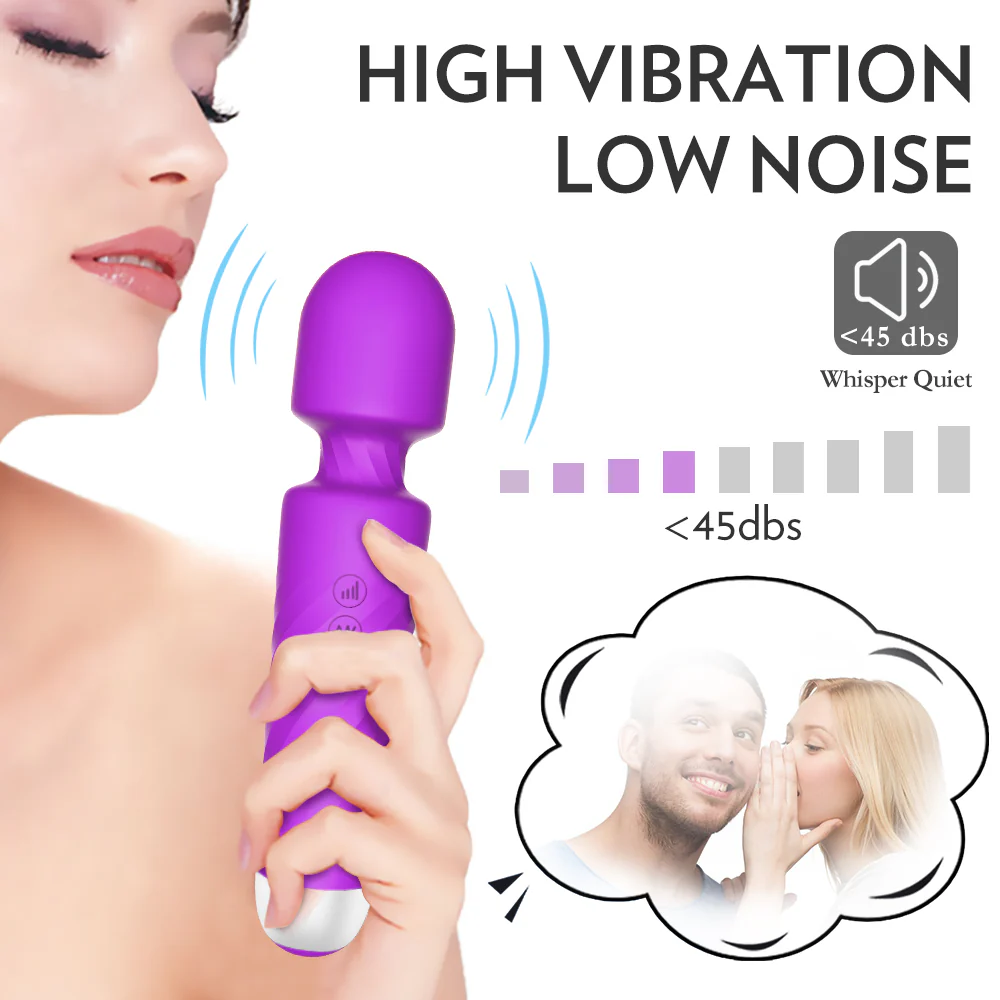 Hero masażer wand z 7 trybami wibracji i 4 szybkościami Purple - Image 4