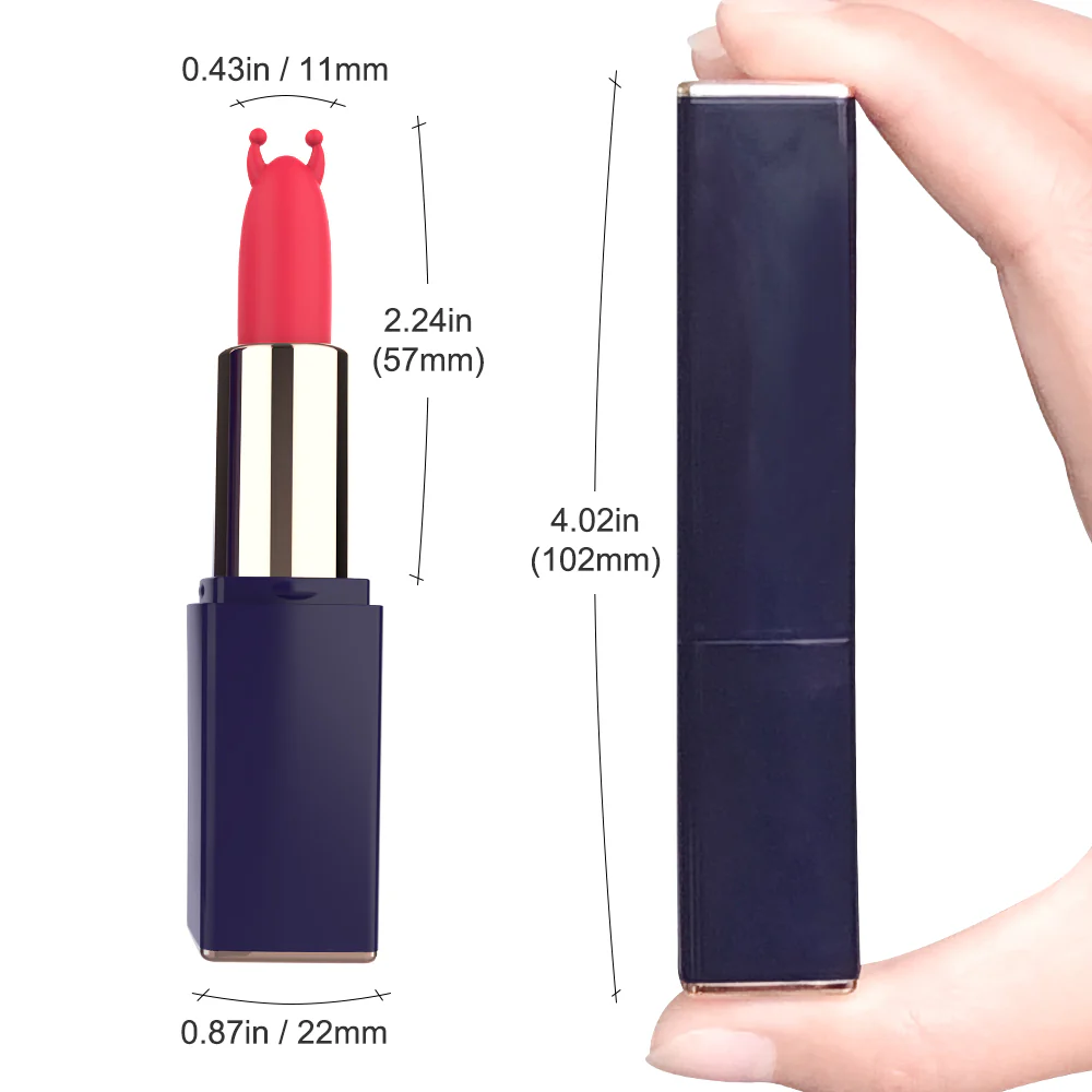 Lipstick dyskretny wibrator w etui z wymiennymi końcówkami z 9 trybami wibracji Black - Image 6