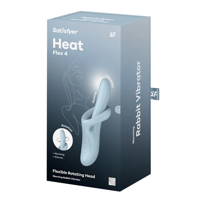Heat Flex 4 wibrator rotacyjny z funkcją podgrzewania Blue - Image 4