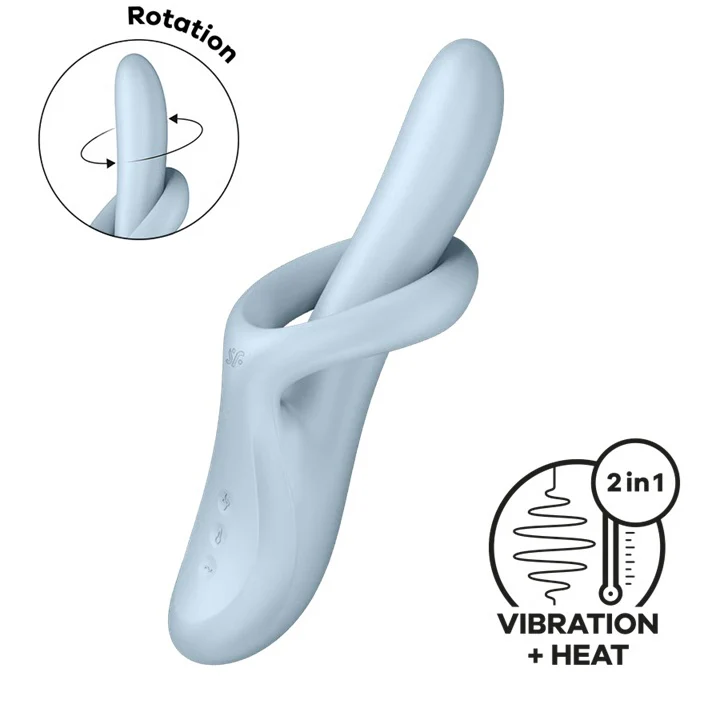 Heat Flex 4 wibrator rotacyjny z funkcją podgrzewania Blue - Image 5