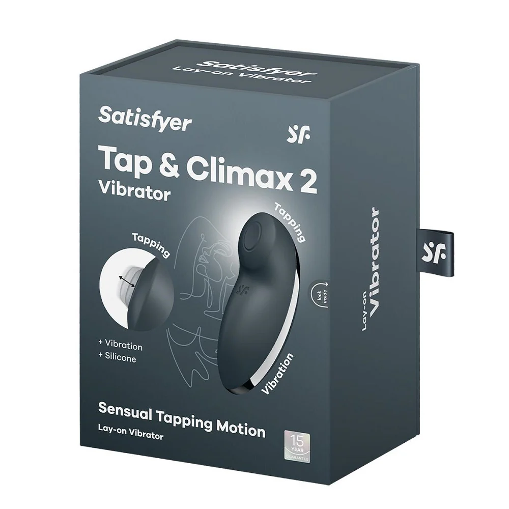Tap & Climax 2 wibrator nakładany z funkcją stukania Grey - Image 2
