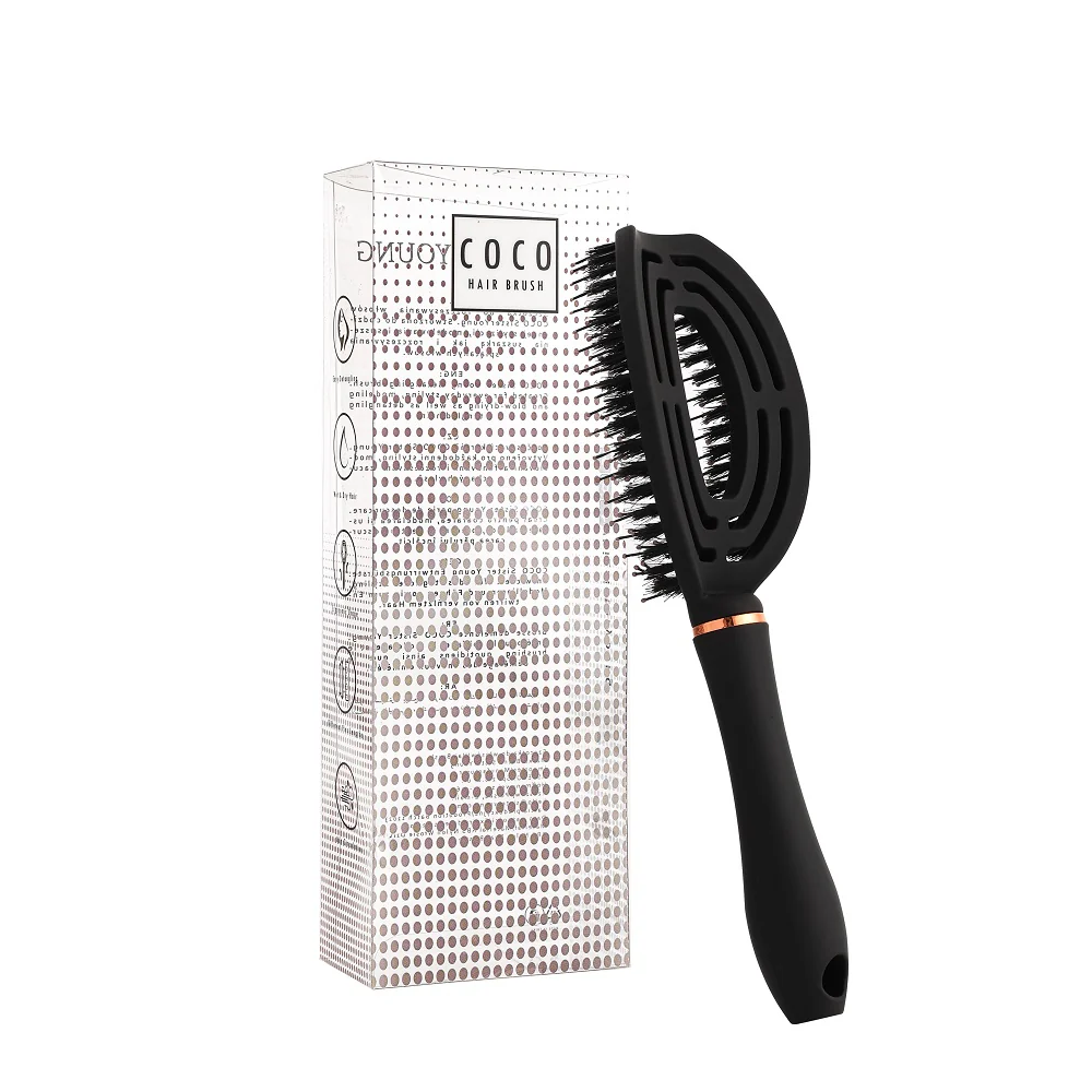 Coco Hair Brush szczotka do włosów z włosiem dzika Black - Image 3