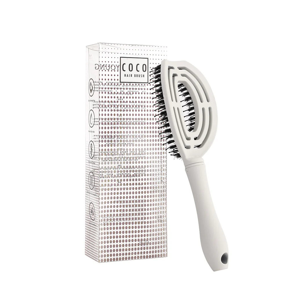 Coco Hair Brush szczotka do włosów z włosiem dzika White - Image 5