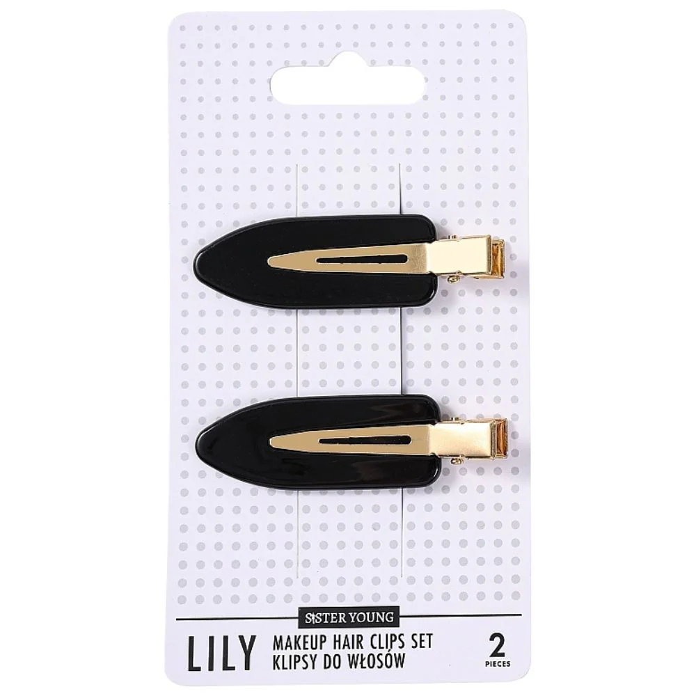 Lily klipsy do włosów do makijażu Black 2szt
