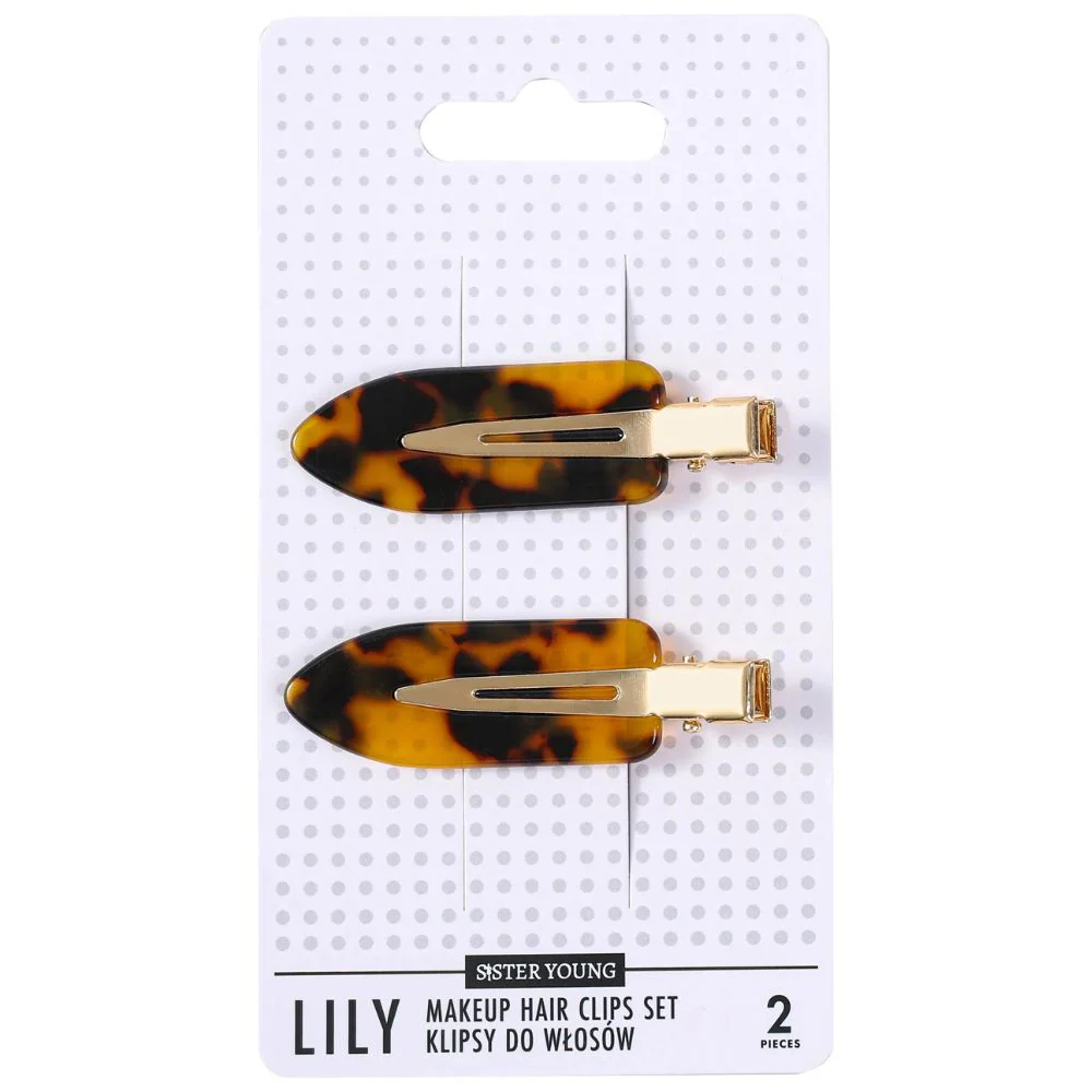 Lily klipsy do włosów do makijażu Deep Leopard Print 2szt