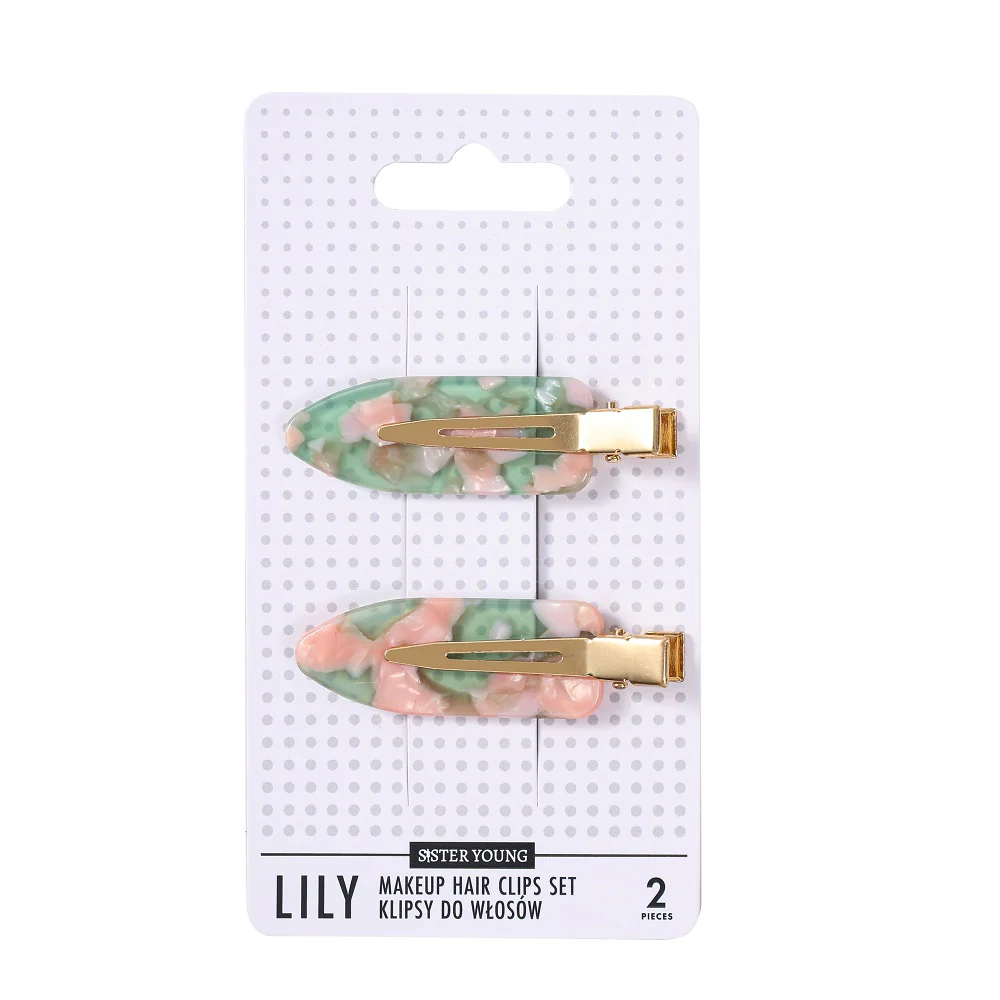 Lily klipsy do włosów do makijażu Pink Coffee 2szt