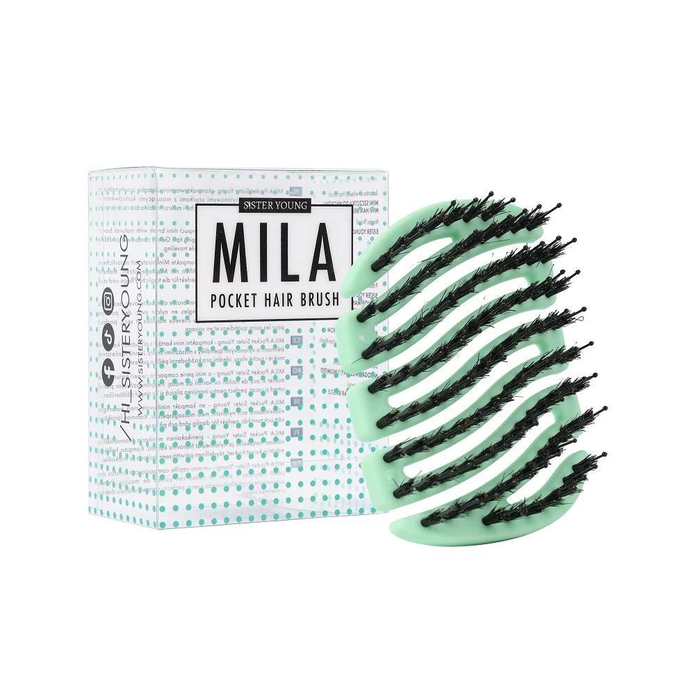 Mila Pocket Hair Brush mała szczotka do włosów Fresh Mint - Image 4