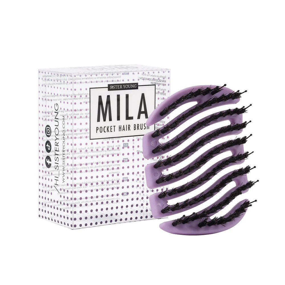 Mila Pocket Hair Brush mała szczotka do włosów Liliac - Image 5