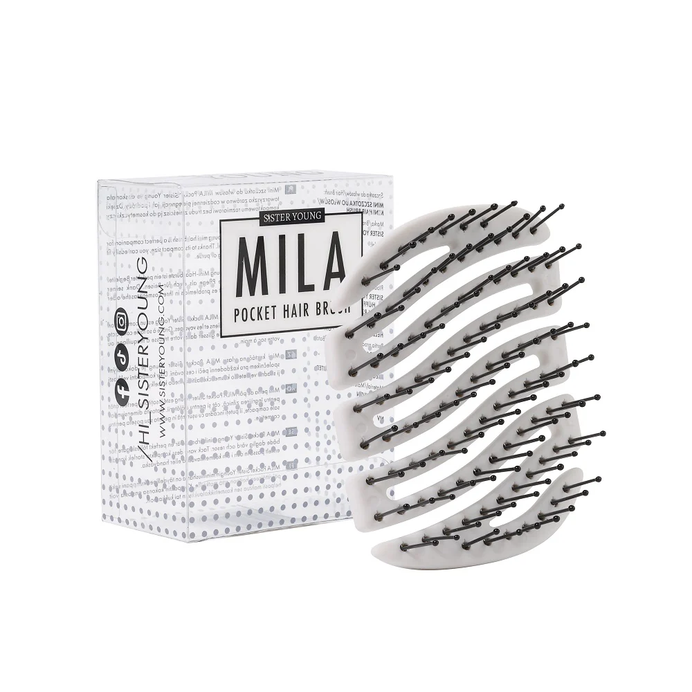 Mila Pocket Hair Brush mała szczotka do włosów White - Image 3