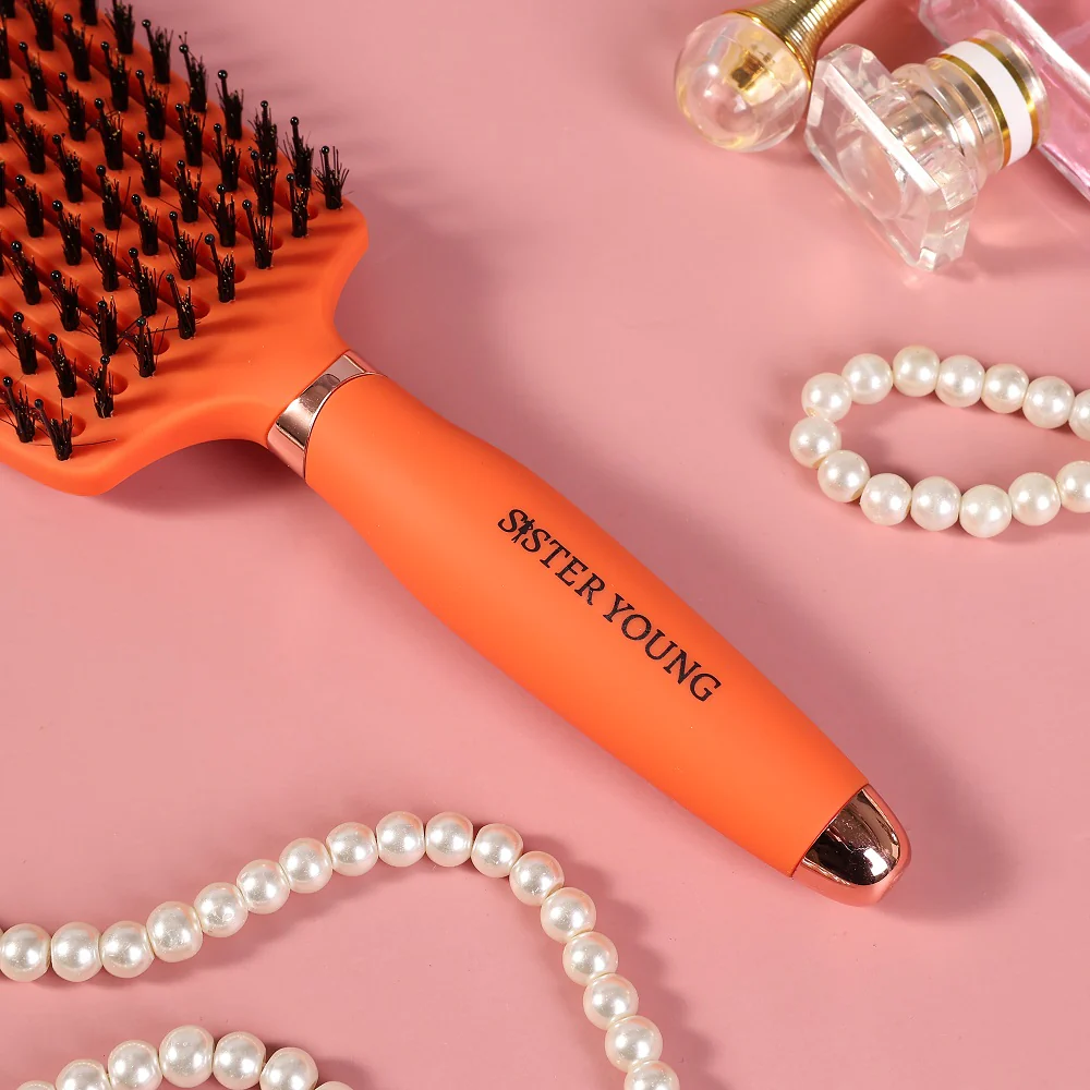 Ovia Hair Brush szczotka do włosów z włosiem dzika Apricot - Image 4