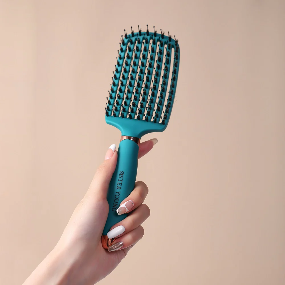 Ovia Hair Brush szczotka do włosów z włosiem dzika Green - Image 6