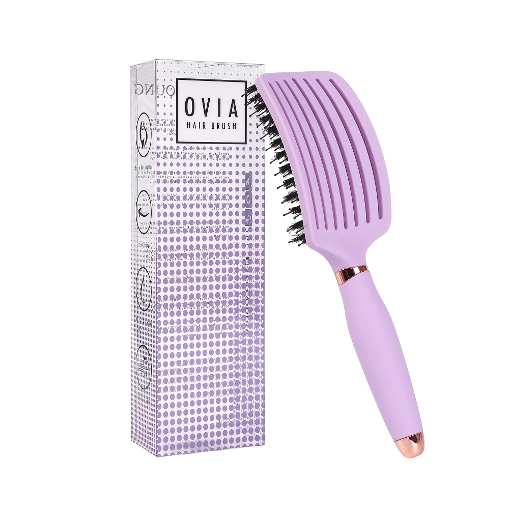 Ovia Hair Brush szczotka do włosów z włosiem dzika Liliac - Image 2