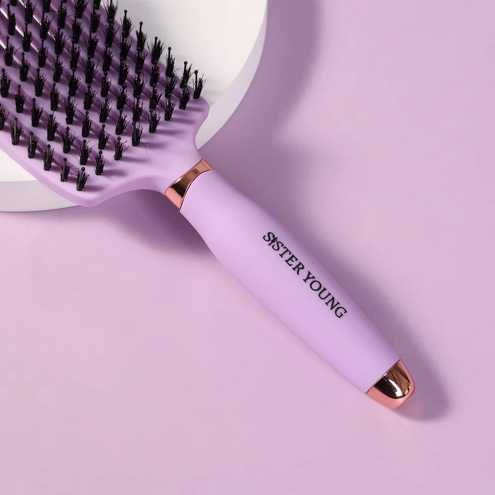 Ovia Hair Brush szczotka do włosów z włosiem dzika Liliac - Image 3