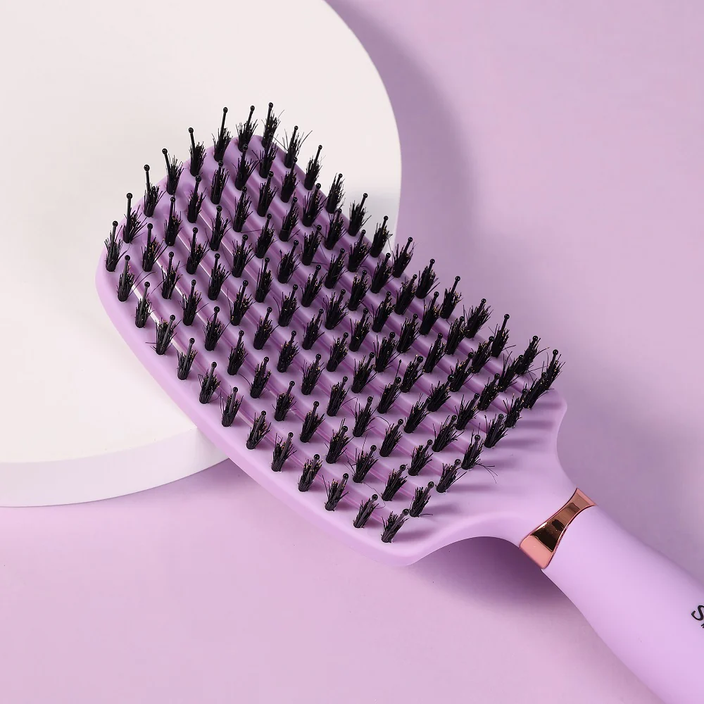 Ovia Hair Brush szczotka do włosów z włosiem dzika Liliac - Image 5