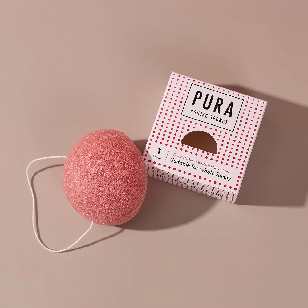 Pura Konjac Sponge gąbka do mycia twarzy Pink - Image 2