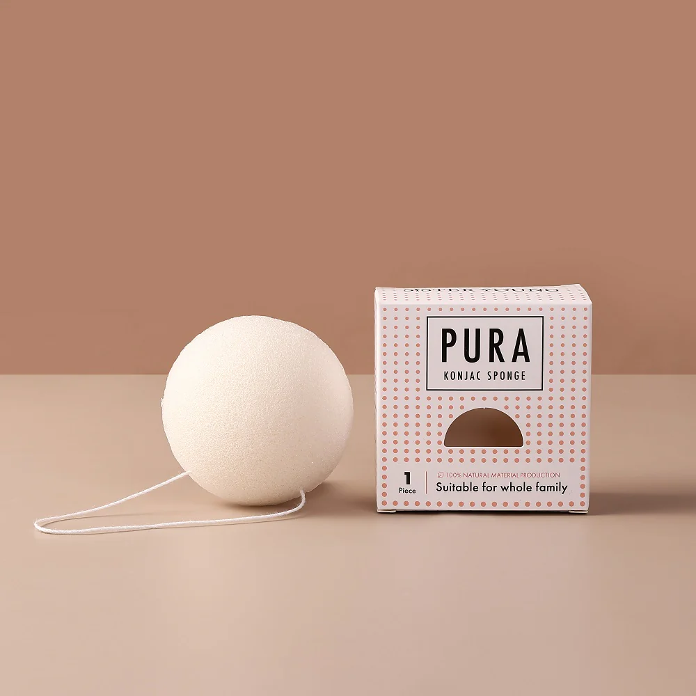 Pura Konjac Sponge gąbka do mycia twarzy White - Image 2