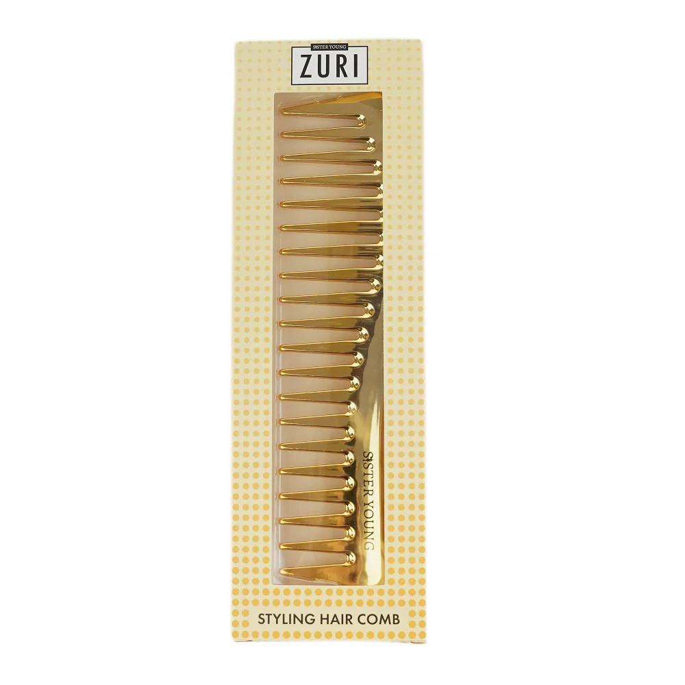 Zuri Styling Hair Comb grzebień do włosów Gold - Image 3