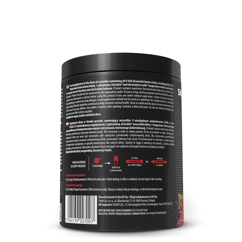 EAA + Electrolytes Raspberry suplement diety w proszku 450g - Image 3