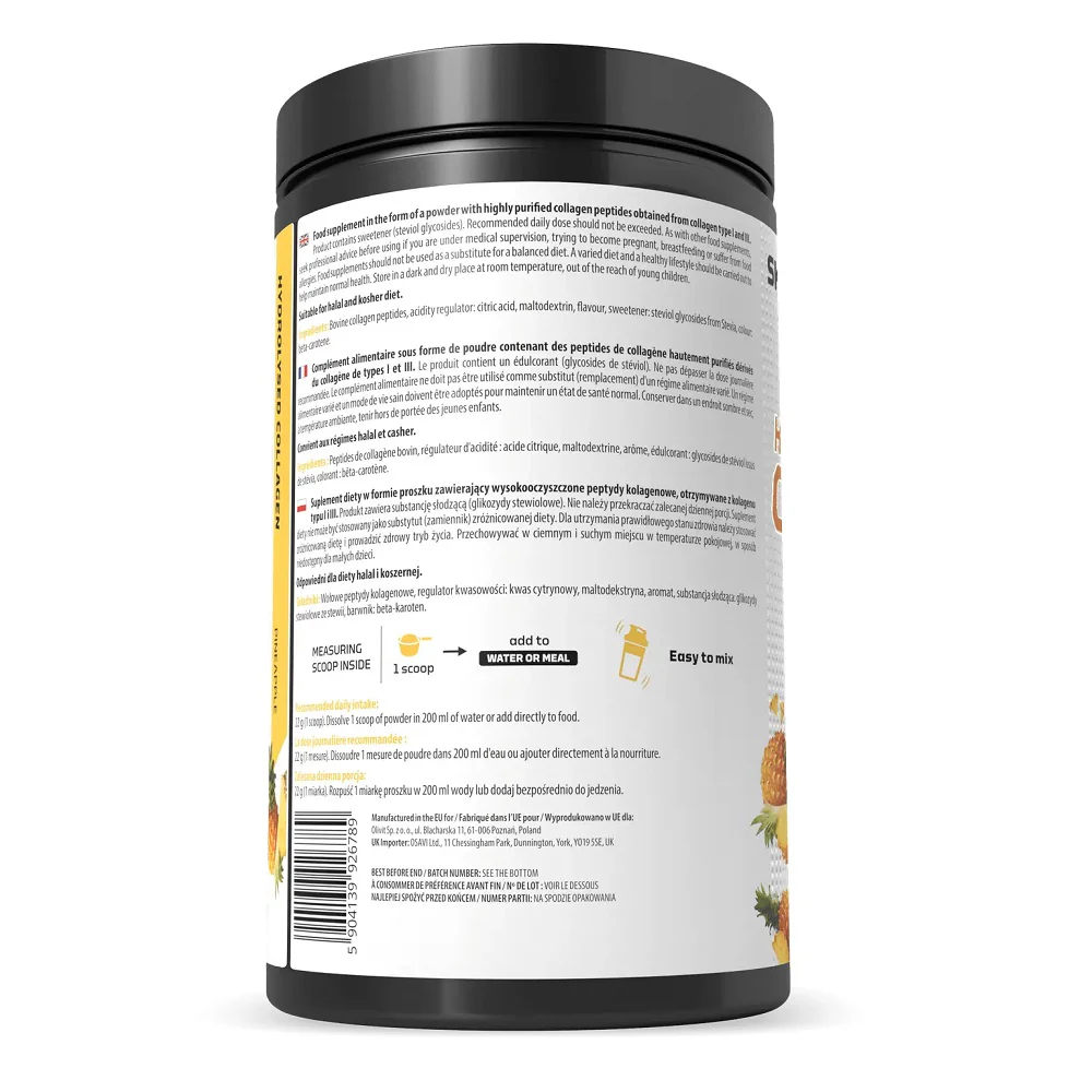 Hydrolysed Collagen Type I & III suplement diety w proszku Pineapple 660g - Image 2