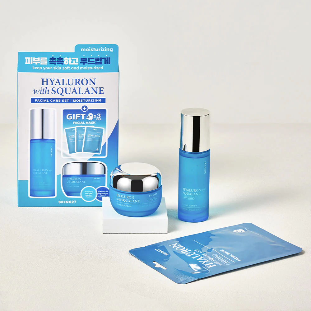 Hyaluron with Squalane zestaw serum do twarzy 50ml + krem do twarzy 50g + maski w płachcie 3x22ml - Image 2