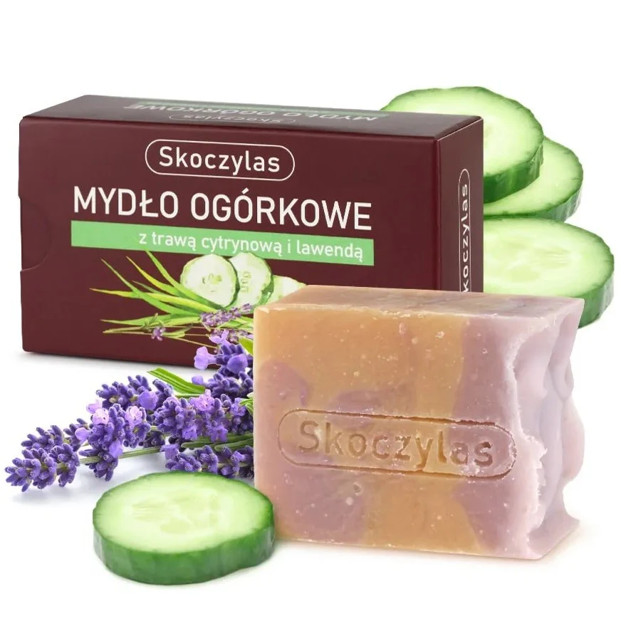 Mydło ogórkowe z trawą cytrynową i lawendą 100g - Image 2