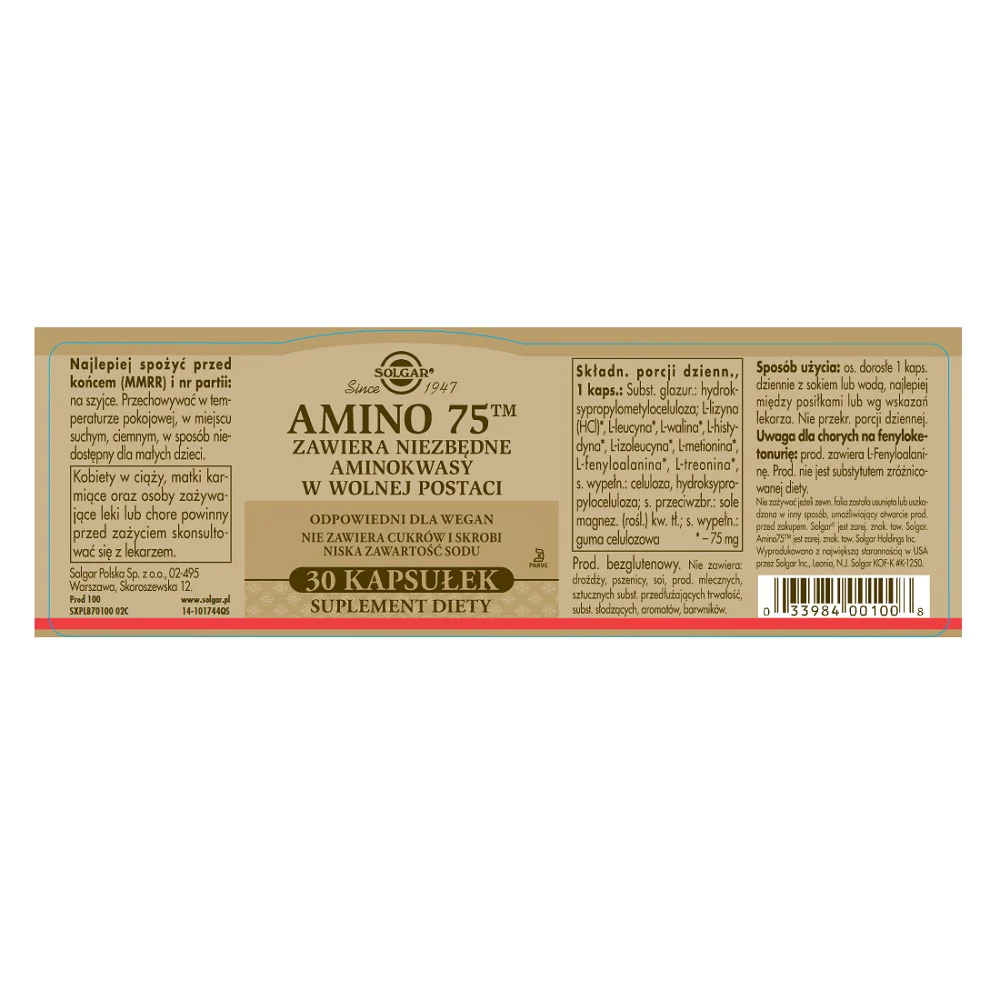 Amino 75 suplement diety 30 kapsułek - Image 2