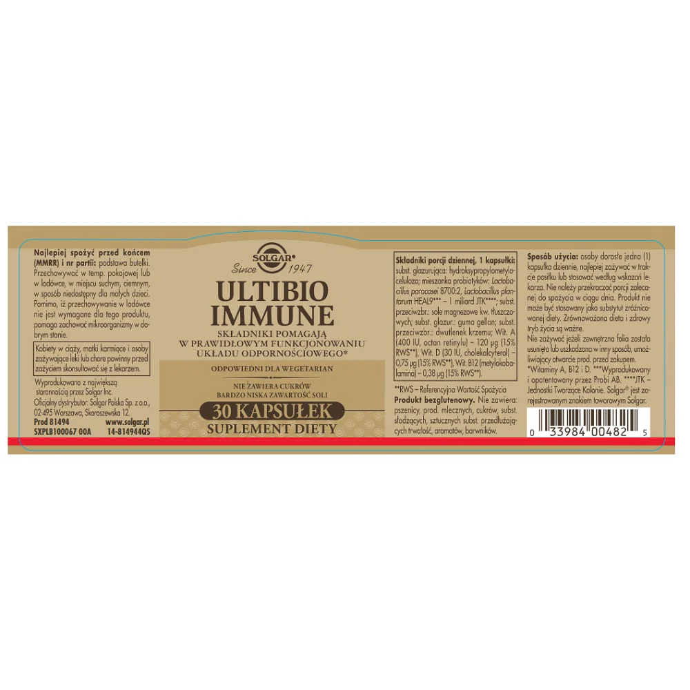 Ultibio Immune suplement diety 30 kapsułek - Image 2