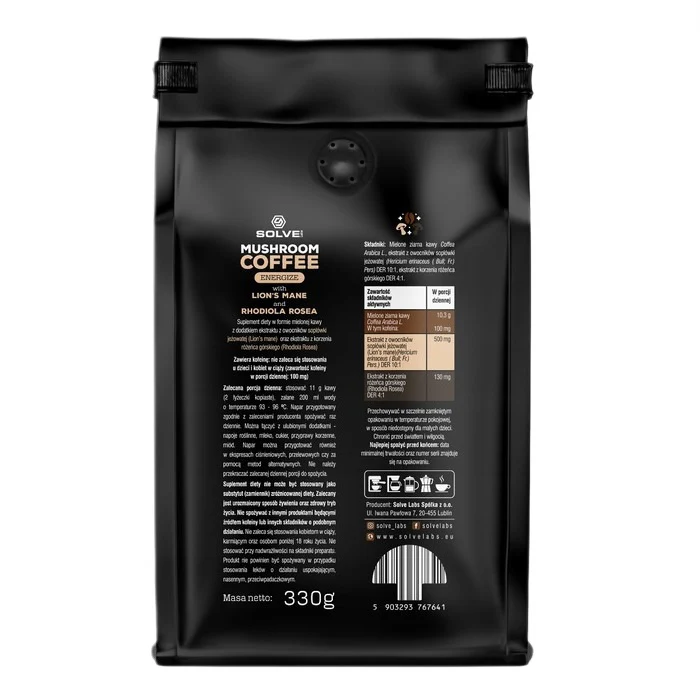 Mushroom Coffee kawa mielona arabica Lion's mane + Rhodiola 330g - Image 2