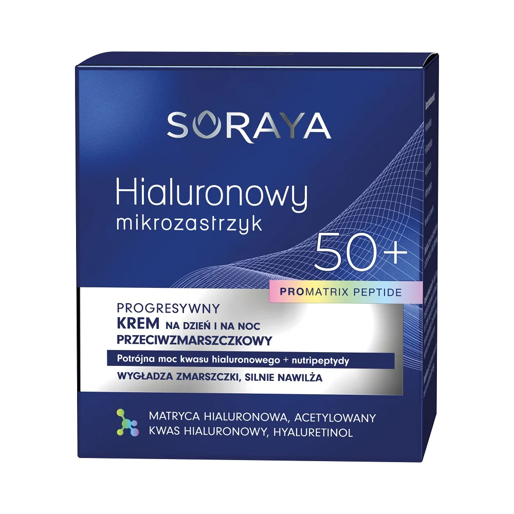 Hialuronowy mikrozastrzyk progresywny krem przeciwzmarszczkowy 50+ 50ml - Image 3