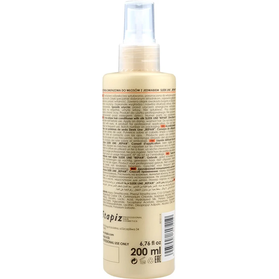 Sleek Line Repair 2 Phases Conditioner dwufazowa odżywka do włosów z jedwabiem 200ml - Image 2